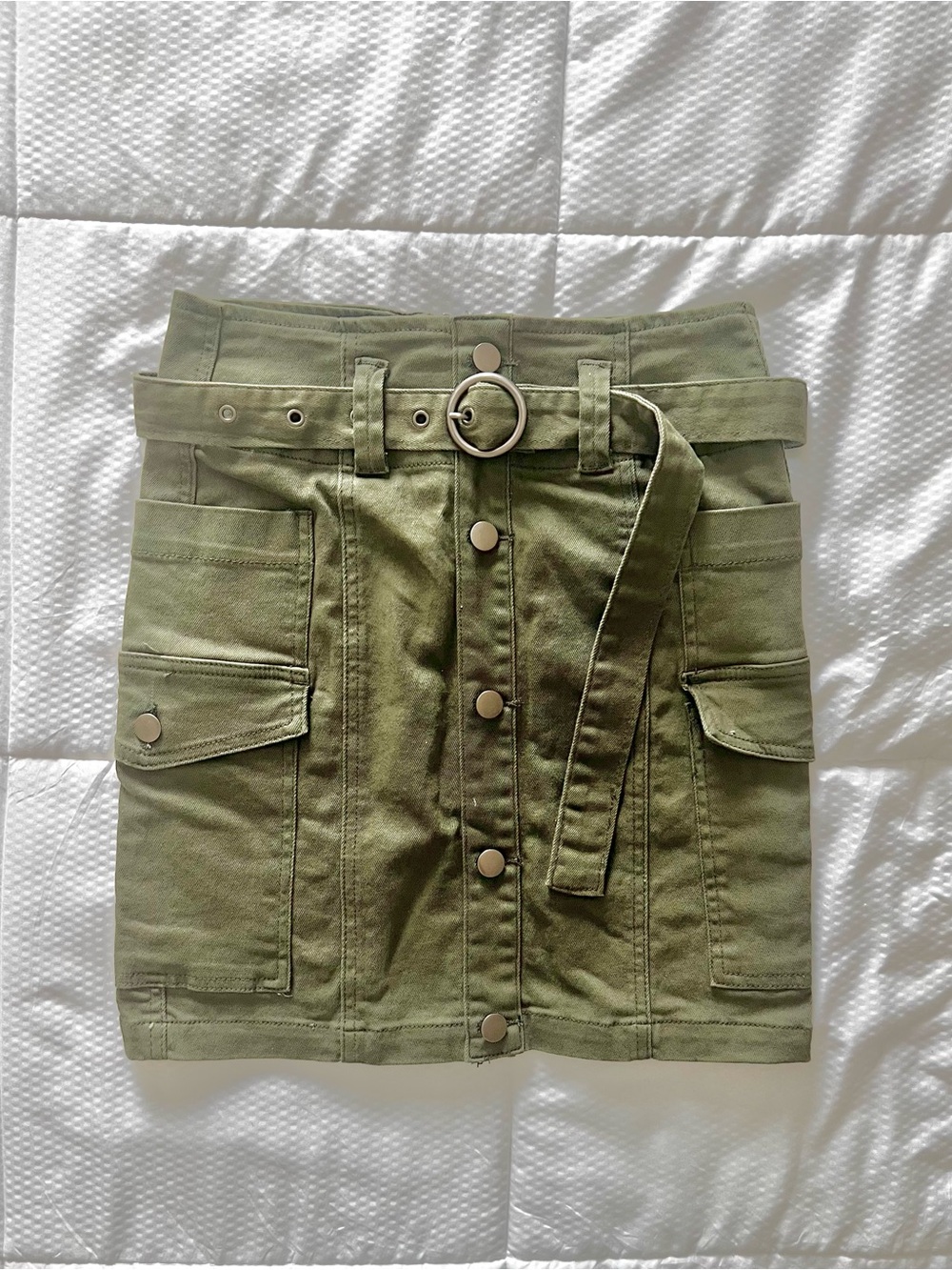 Fashion Nova Olive Green Cargo Mini Skirt Size S